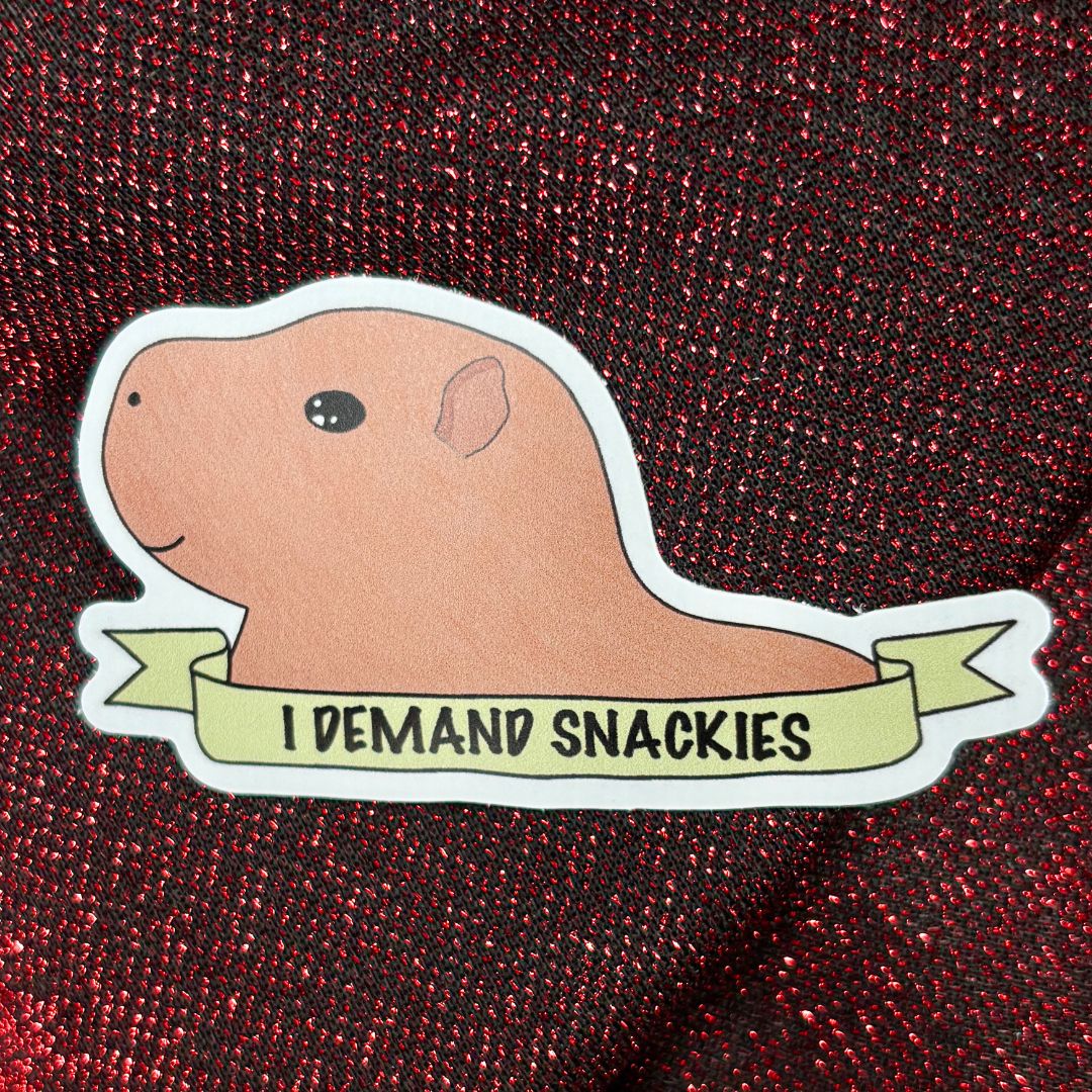 Capybara 'I Demand Snackies' Sticker