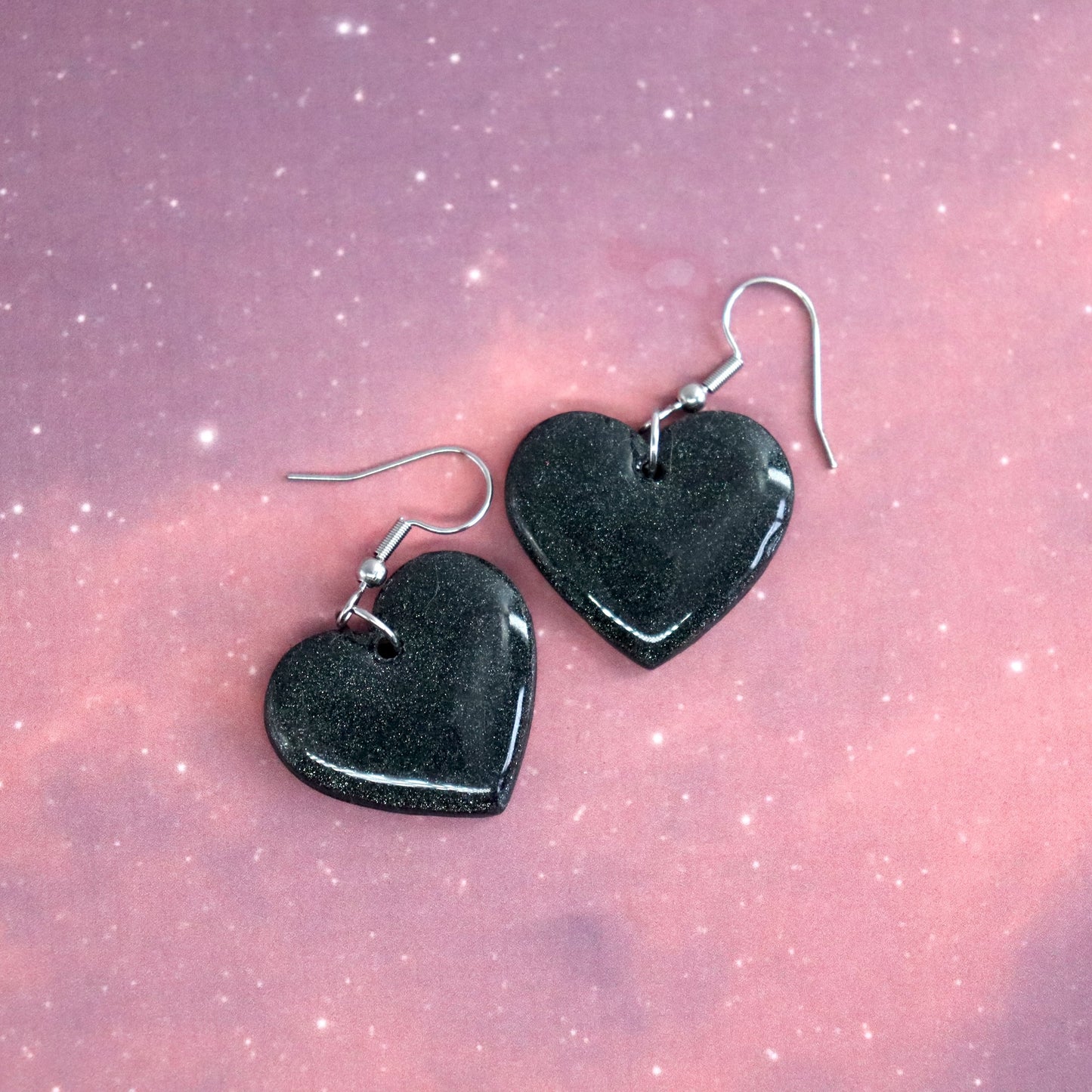 Sparkly Black Hearts