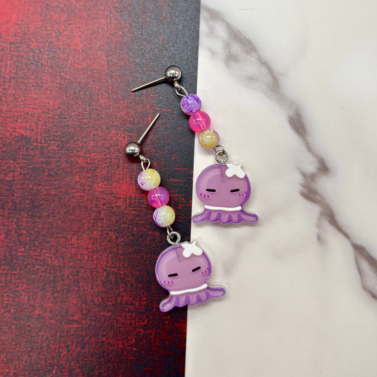 Pink and purple Octo-cutie Earrings