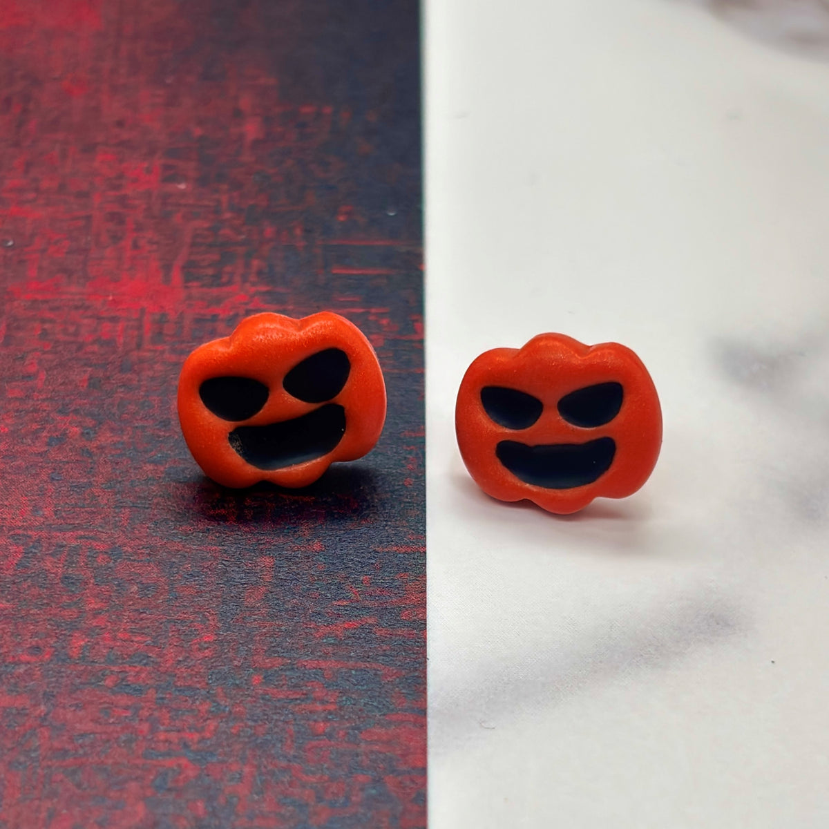 Spooky Carved Pumpkin Studs