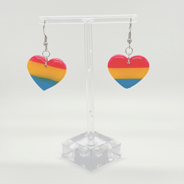 LGBT+ Pansexual Heart Earrings