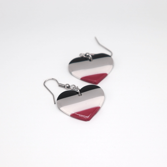 LGBT+ Asexual Heart Earrings