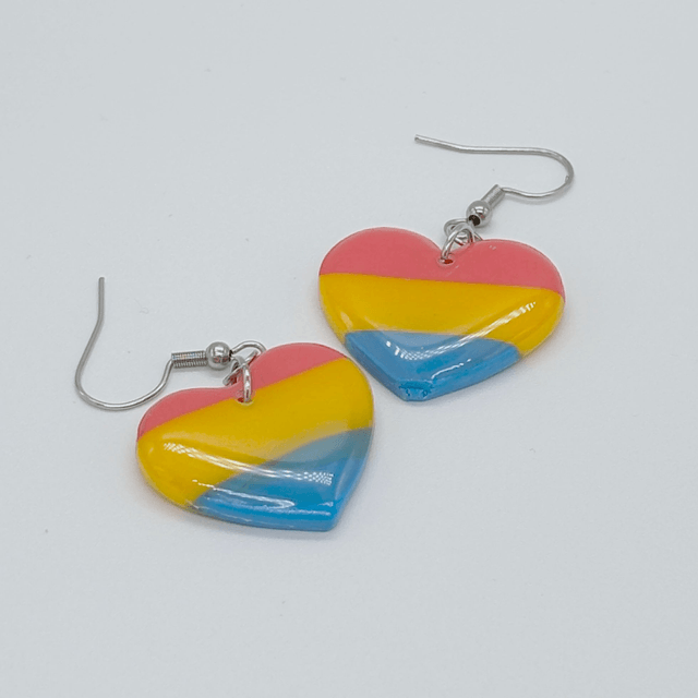 LGBT+ Pansexual Heart Earrings