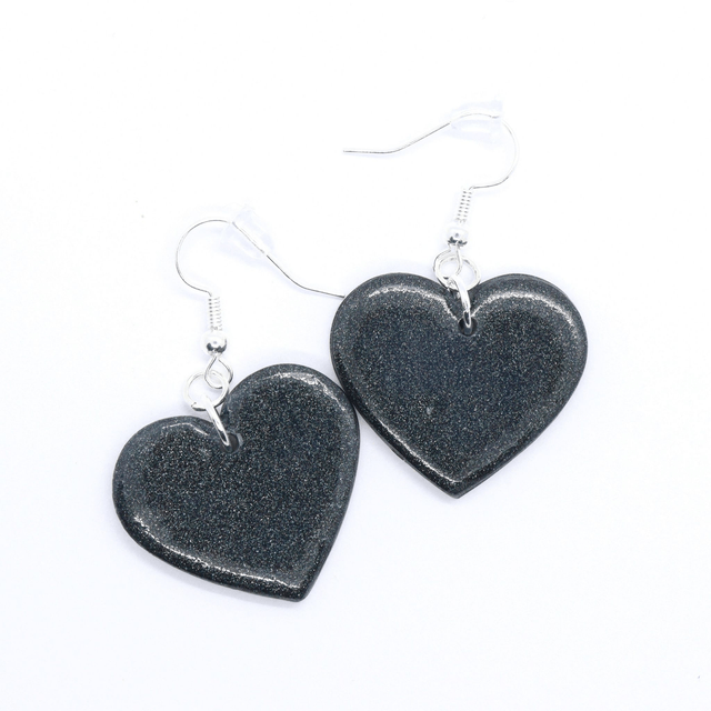 Sparkly Black Hearts