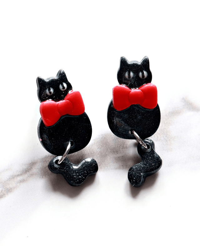 Inspired by Jiji - Black Cat with Red Bow