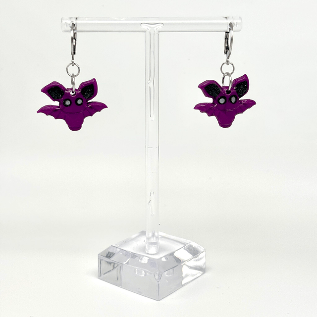 Purple Bat Huggy Hoops
