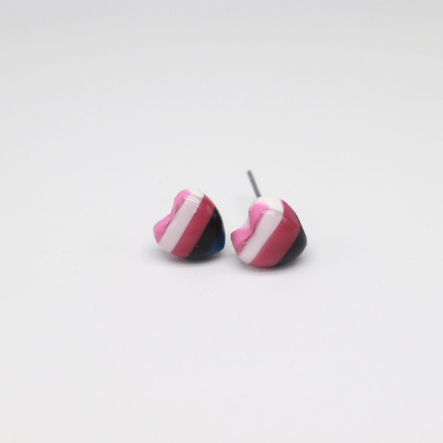 LGBT+ Genderfluid Heart Studs