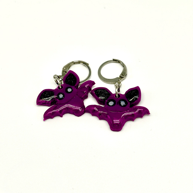 Purple Bat Huggy Hoops