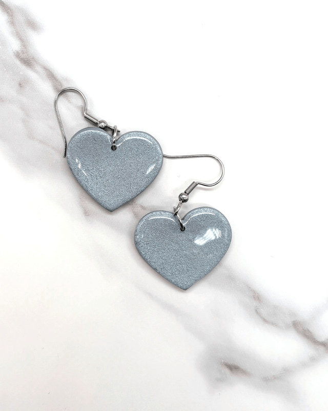 Simply Silver Heart Drop Earrings