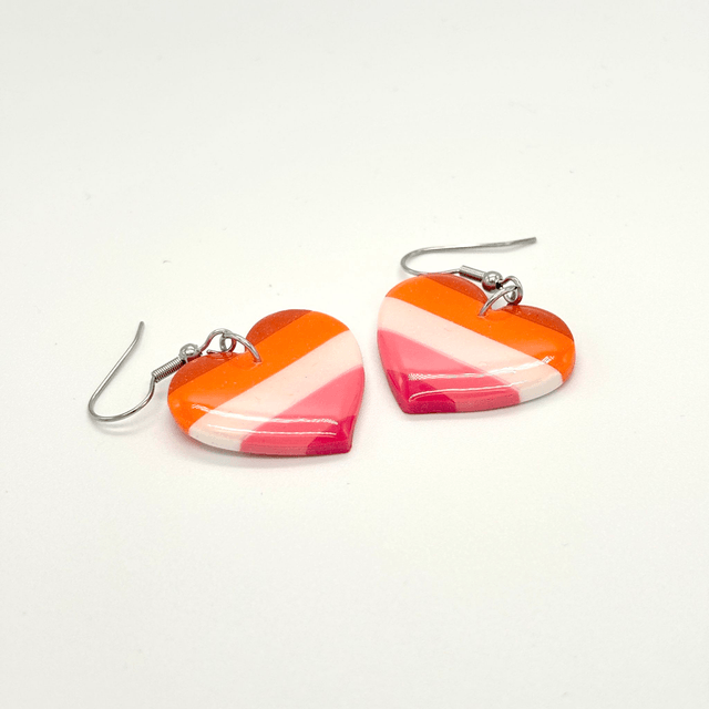 LGBT+ Lesbian Heart Earrings