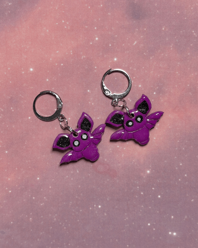 Purple Bat Huggy Hoops