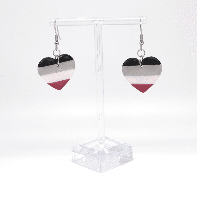 LGBT+ Asexual Heart Earrings