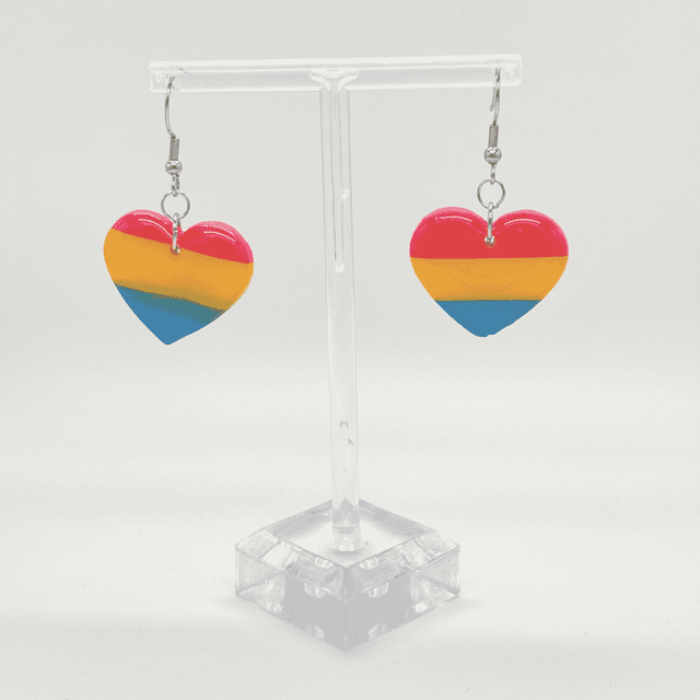 LGBT+ Pansexual Heart Earrings