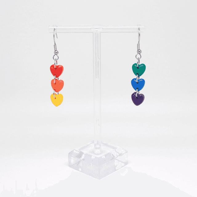 LGBT+ Triple Heart Rainbow Drops (small)