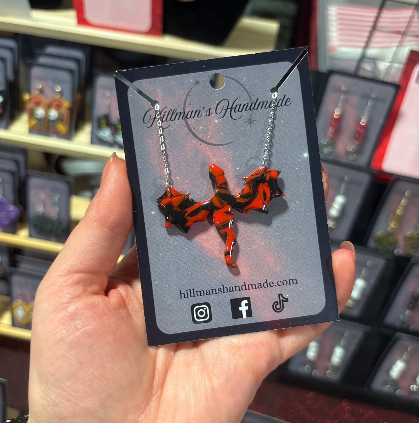 Black and Red Dragon Necklace