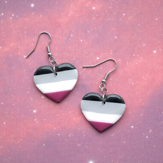 LGBT+ Asexual Heart Earrings