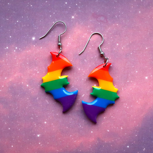 LGBT+ Rainbow Bat Earrings