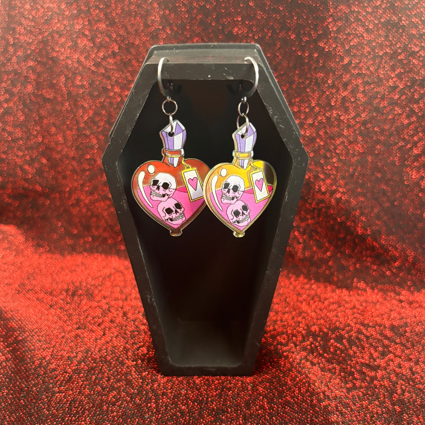 Poison Bottle Heart Shaped Drops