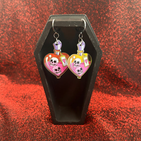 Poison Bottle Heart Shaped Drops