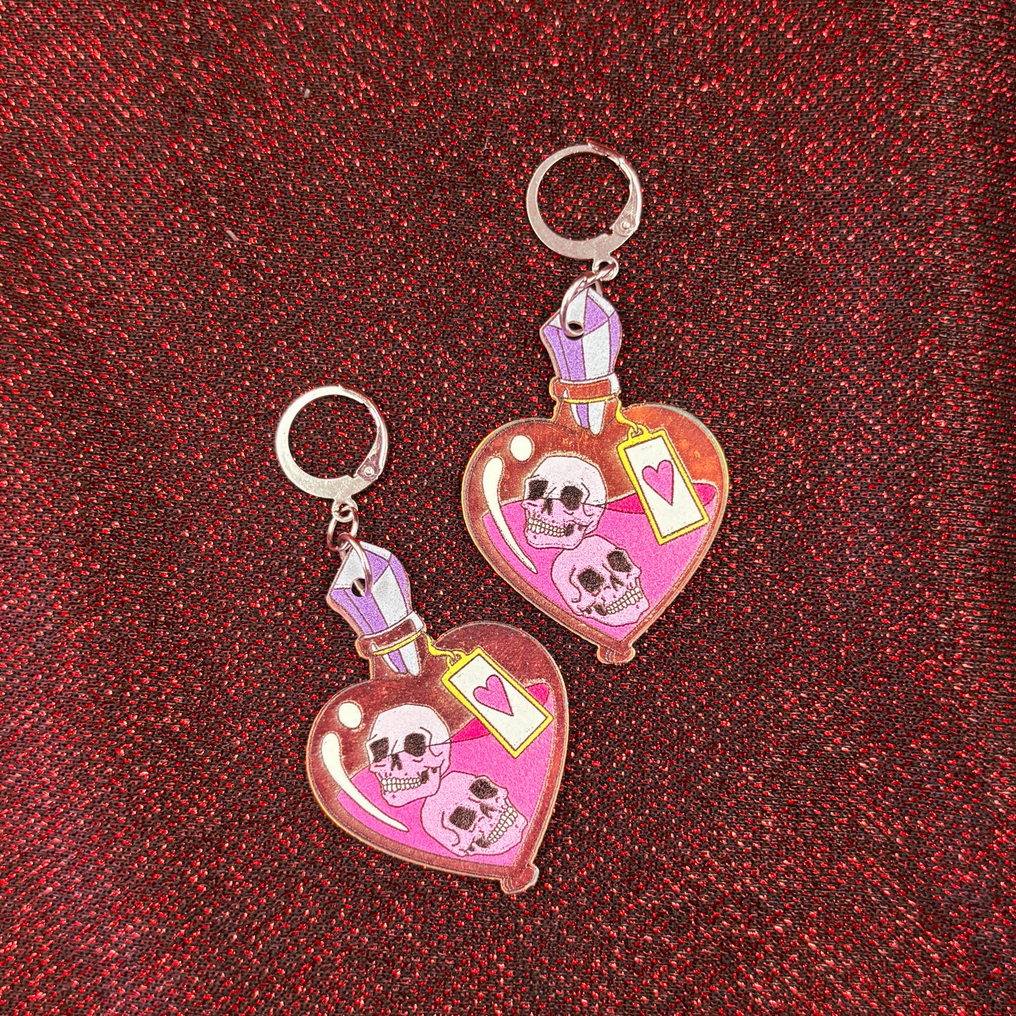 Poison Bottle Heart Shaped Drops