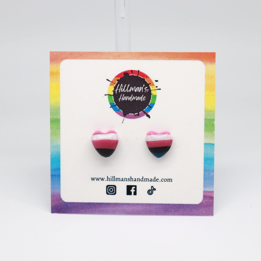 LGBT+ Genderfluid Heart Studs