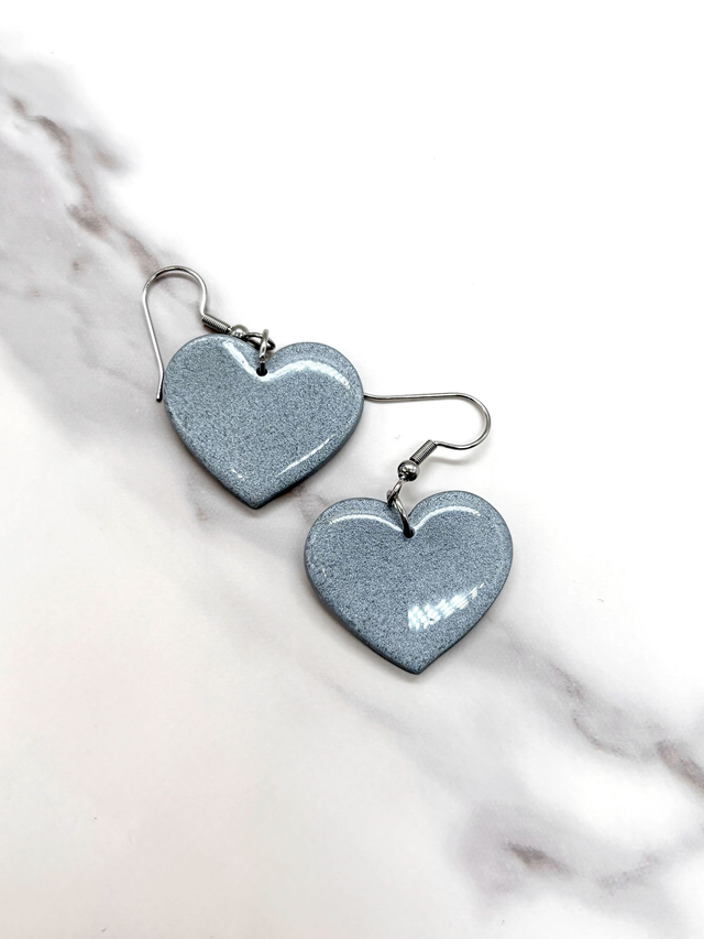 Simply Silver Heart Drop Earrings