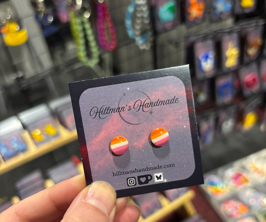 LGBT+ Lesbian Flag Circle Studs